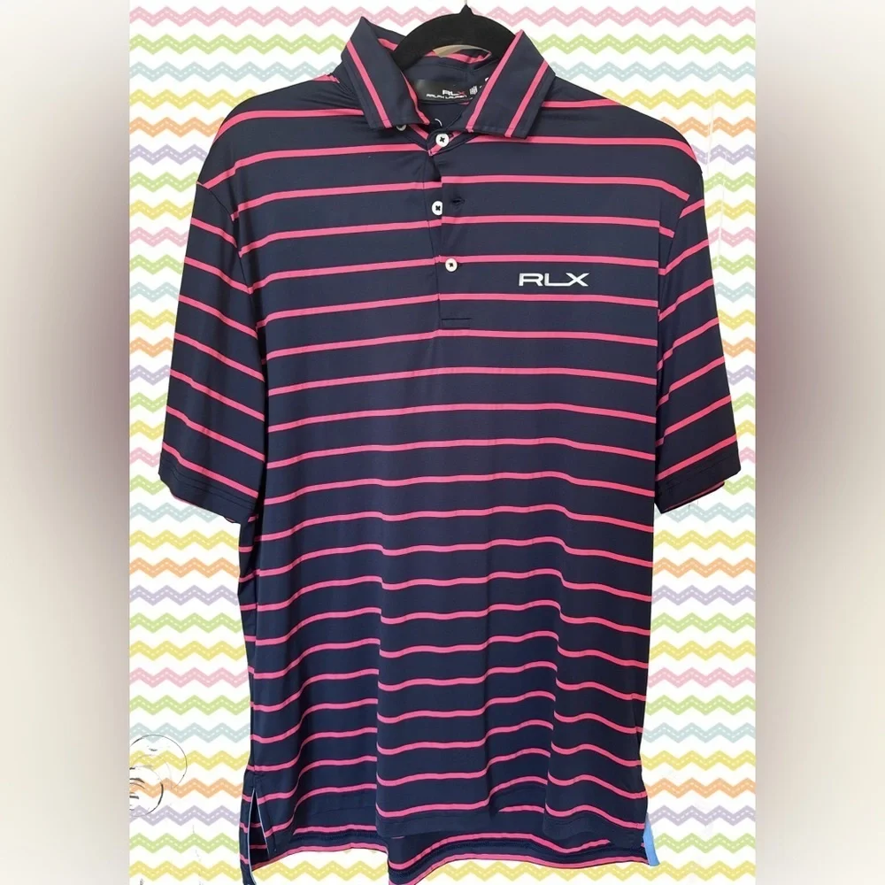 Ralph Lauren Blue and Pink Striped Polo Shirt